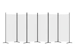 Mampara divisoria de 6 paneles Tela Blanca 520x180 cm Blanco New