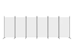 Mampara divisoria de 6 paneles Tela Blanca 520x180 cm Blanco New