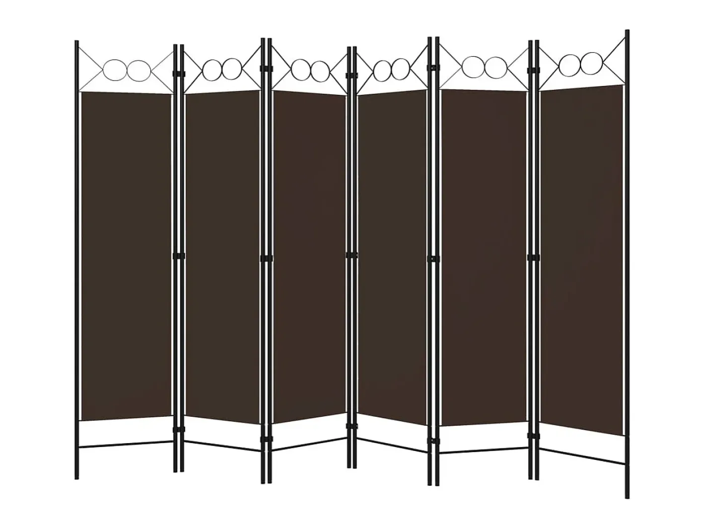 Biombo-Mampara divisoria de 6 paneles Marrón 240x180 cm Marru00f3n