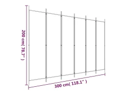 Mampara divisoria de 6 paneles Tela Blanca 300x200 cm Blanco Online