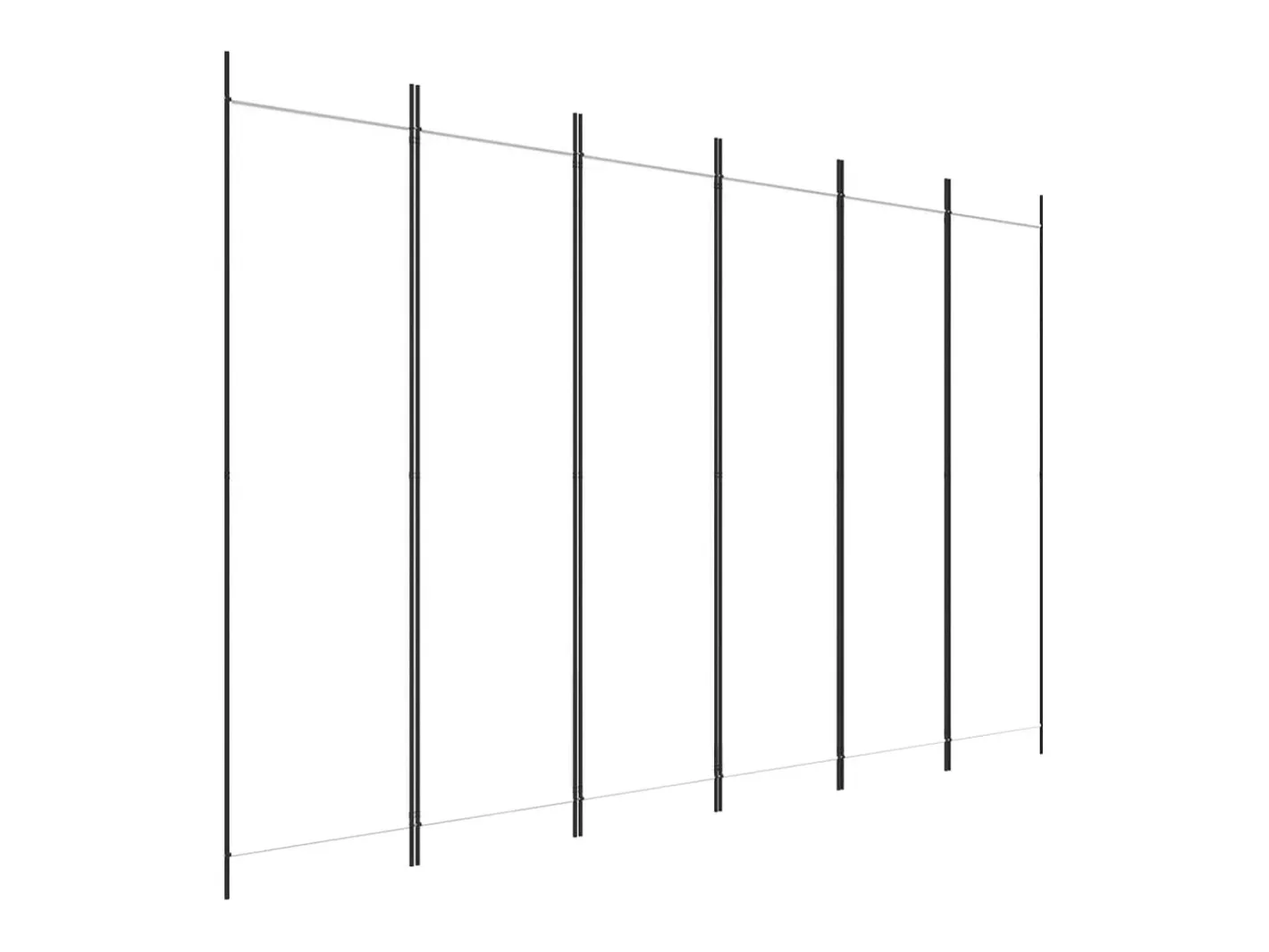 Mampara divisoria de 6 paneles Tela Blanca 300x200 cm Blanco Online