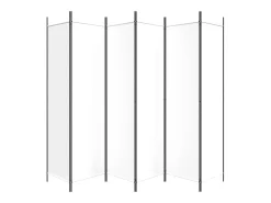 Mampara divisoria de 6 paneles Tela Blanca 300x200 cm Blanco Online