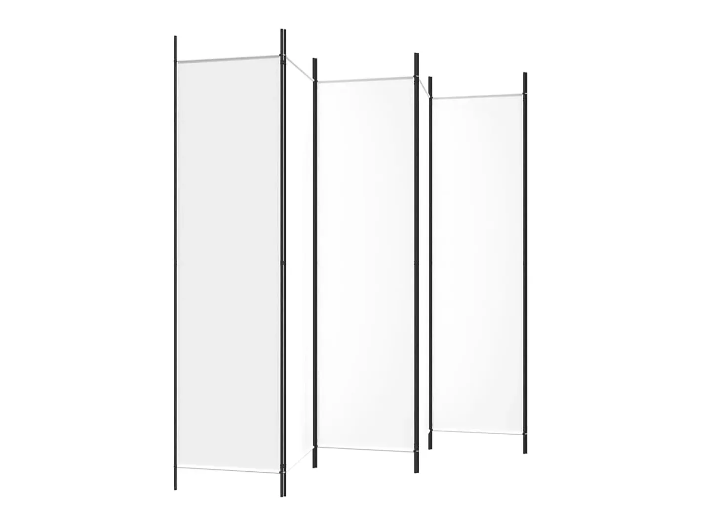 Mampara divisoria de 6 paneles Tela Blanca 300x200 cm Blanco Online
