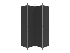 Sale Mampara divisoria de 4 paneles Tela Negra 200x220 cm Negro