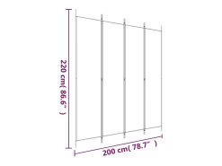 Sale Mampara divisoria de 4 paneles Tela Negra 200x220 cm Negro