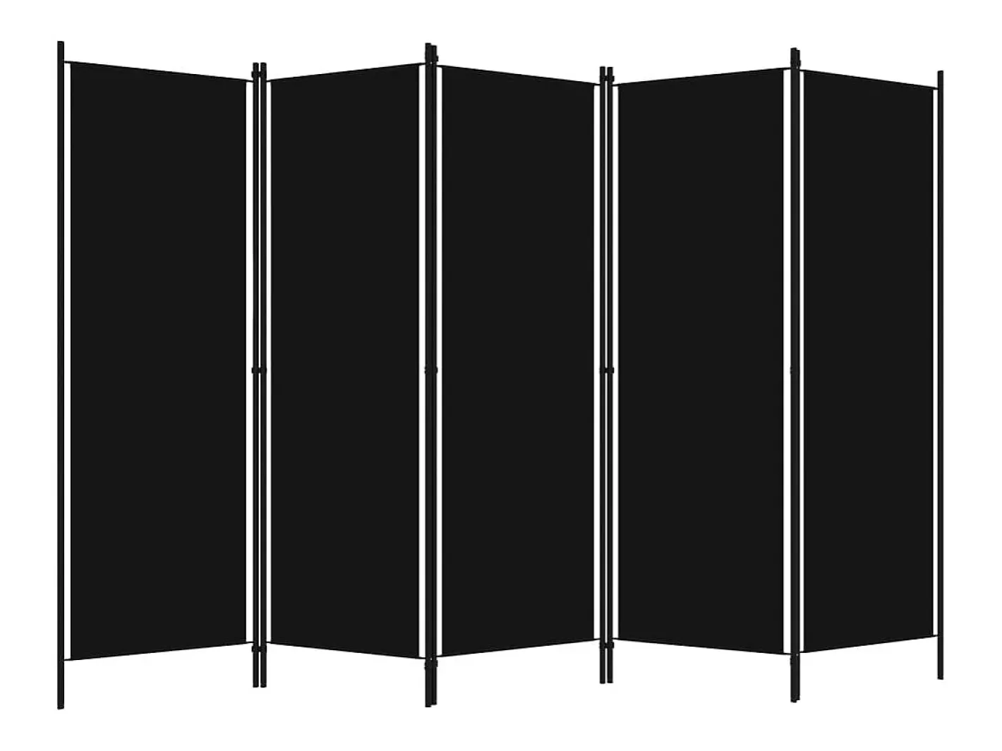 Mampara divisoria de 5 paneles Negra 250x180 cm Negro