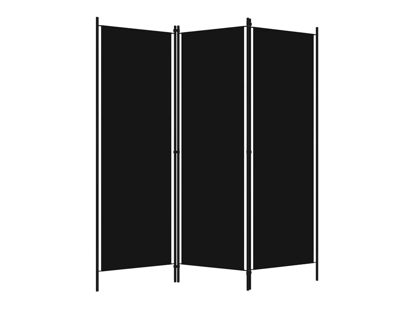 Discount Mampara divisoria de 3 paneles Negra 150x180 cm Negro