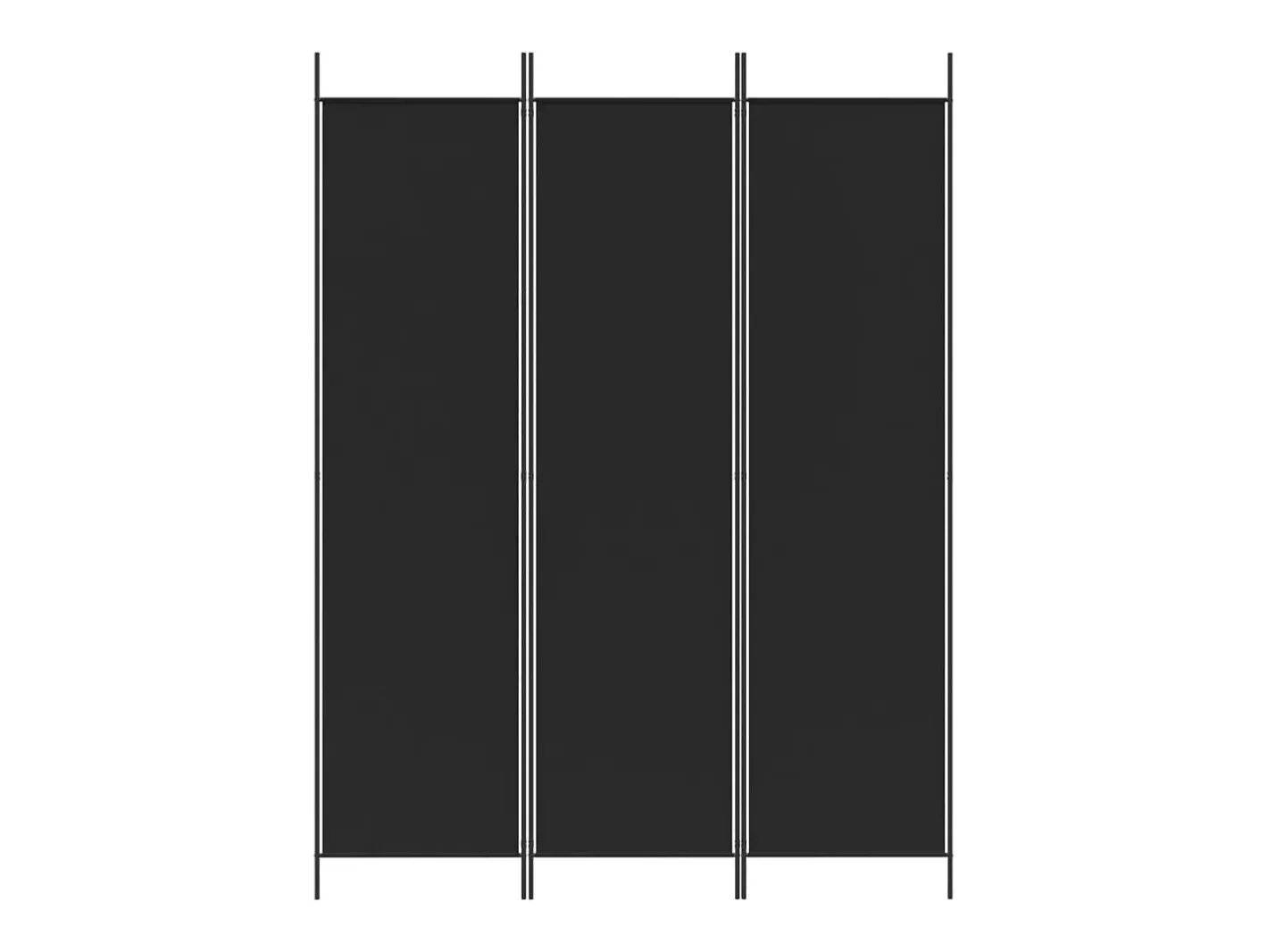 Mampara divisoria de 3 paneles Tela Negra 150x200 cm Negro