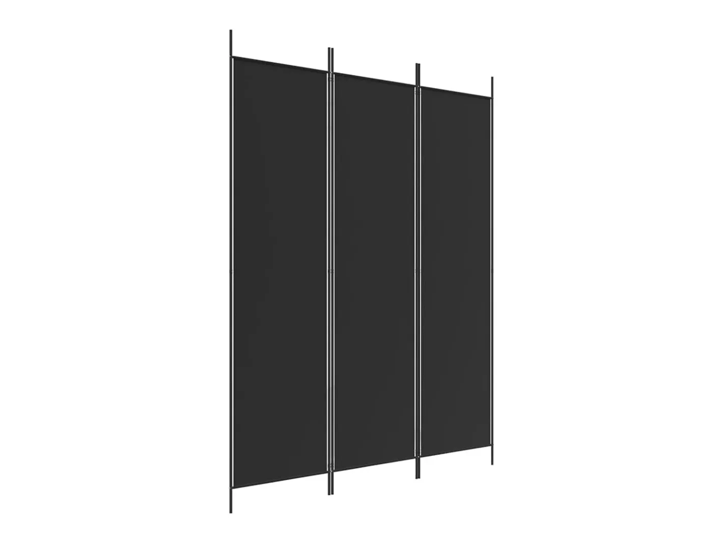 Mampara divisoria de 3 paneles Tela Negra 150x200 cm Negro