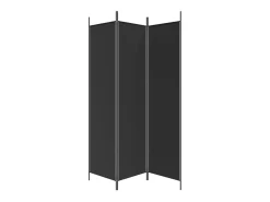 Mampara divisoria de 3 paneles Tela Negra 150x200 cm Negro