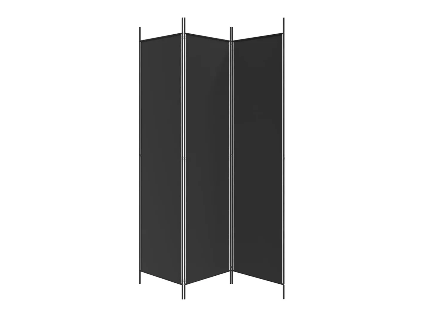 Mampara divisoria de 3 paneles Tela Negra 150x200 cm Negro