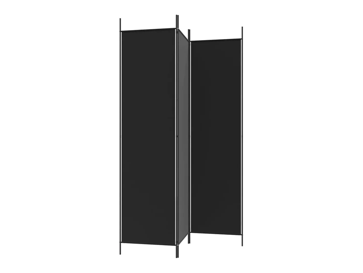 Mampara divisoria de 3 paneles Tela Negra 150x200 cm Negro