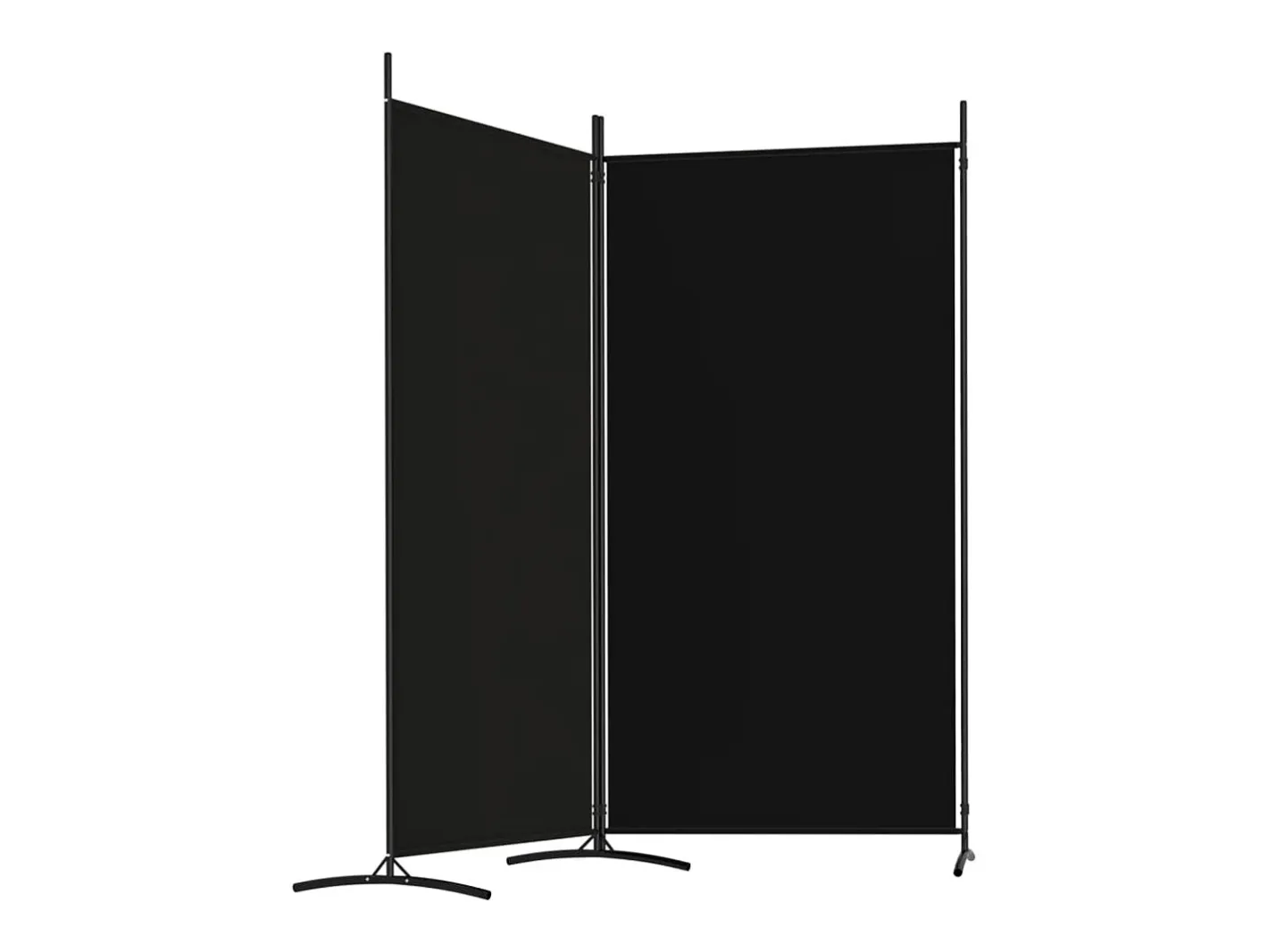 Biombo-Mampara divisoria de 2 paneles Tela Negra 175x180 cm Negro