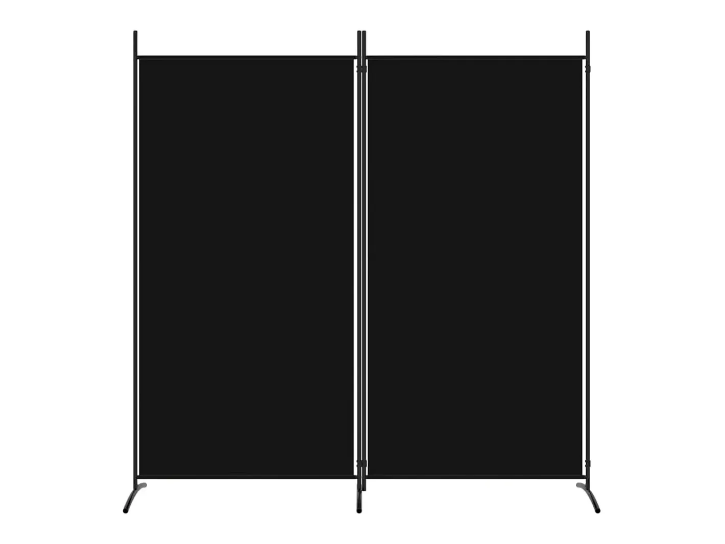 Biombo-Mampara divisoria de 2 paneles Tela Negra 175x180 cm Negro