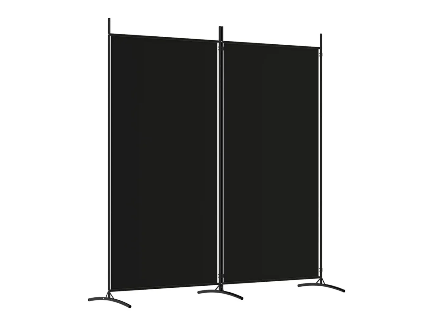Biombo-Mampara divisoria de 2 paneles Tela Negra 175x180 cm Negro