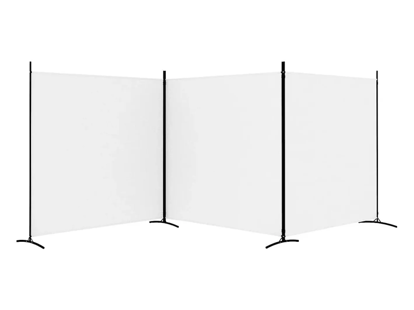 Hot Mampara divisoria de 3 paneles Tela Blanca 525x180 cm Blanco