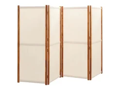 Hot Mampara divisoria de 4 paneles Blanco 280x180 cm Crema