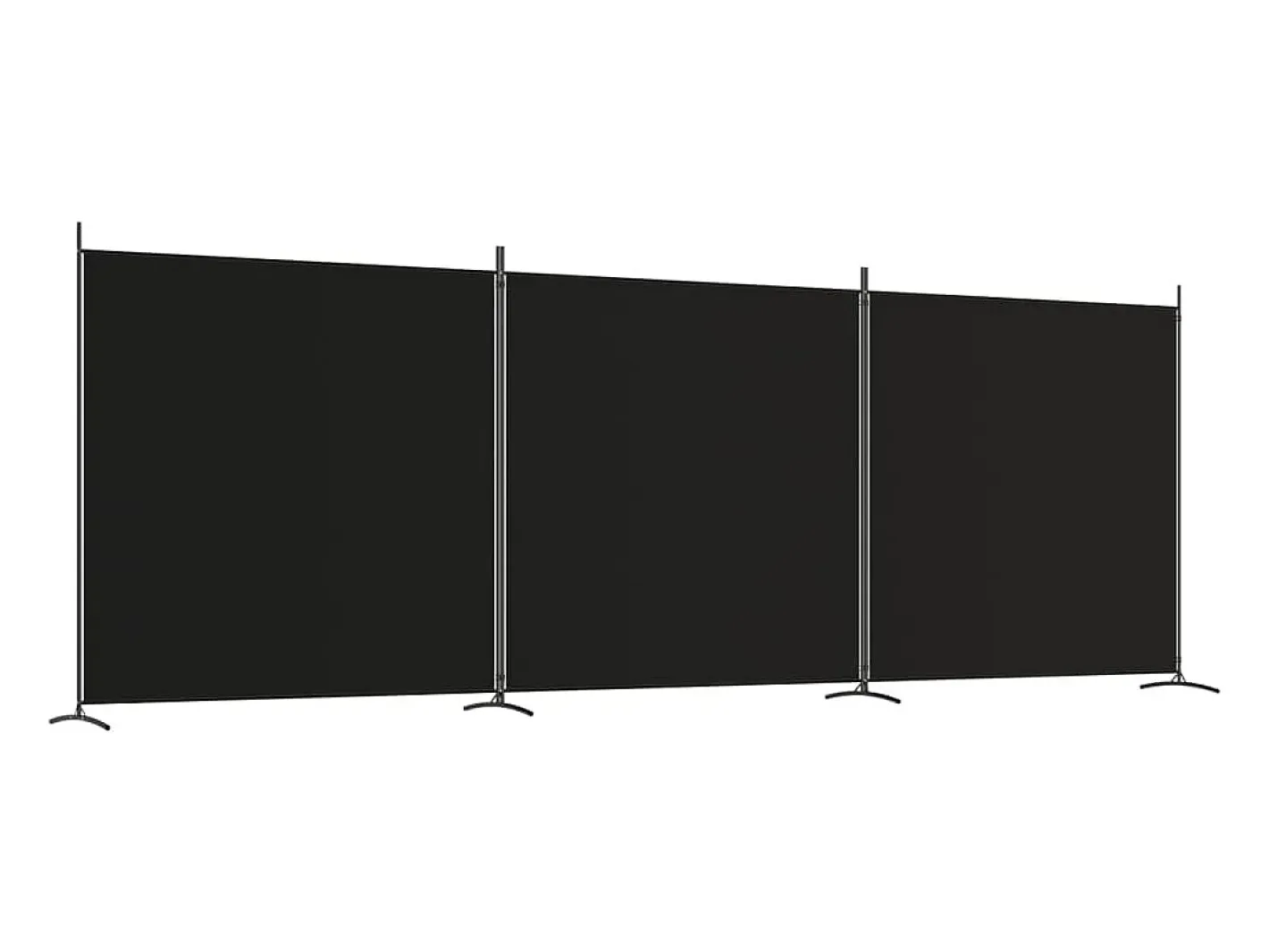 Hot Mampara divisoria de 3 paneles Tela Negra 525x180 cm Negro
