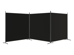 Hot Mampara divisoria de 3 paneles Tela Negra 525x180 cm Negro