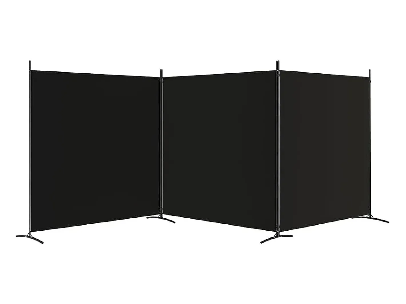 Hot Mampara divisoria de 3 paneles Tela Negra 525x180 cm Negro