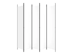 Mampara divisoria de 5 paneles Tela Blanca 250x220 cm Blanco