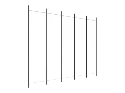 Mampara divisoria de 5 paneles Tela Blanca 250x200 cm Blanco Discount