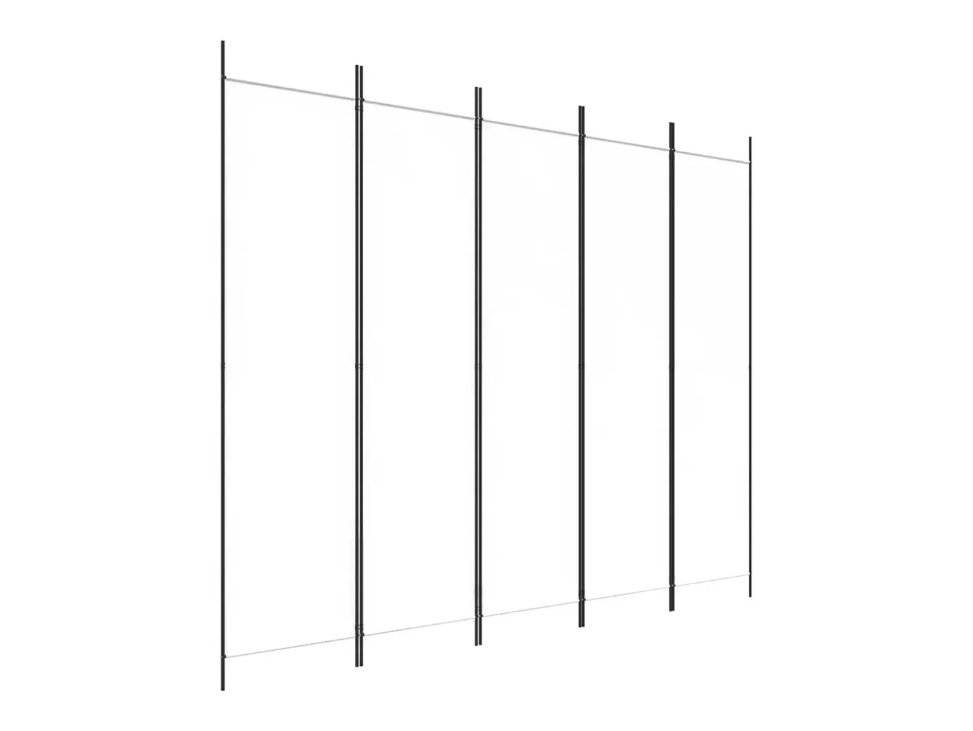 Mampara divisoria de 5 paneles Tela Blanca 250x200 cm Blanco Discount