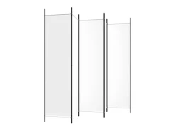 Mampara divisoria de 5 paneles Tela Blanca 250x200 cm Blanco Discount