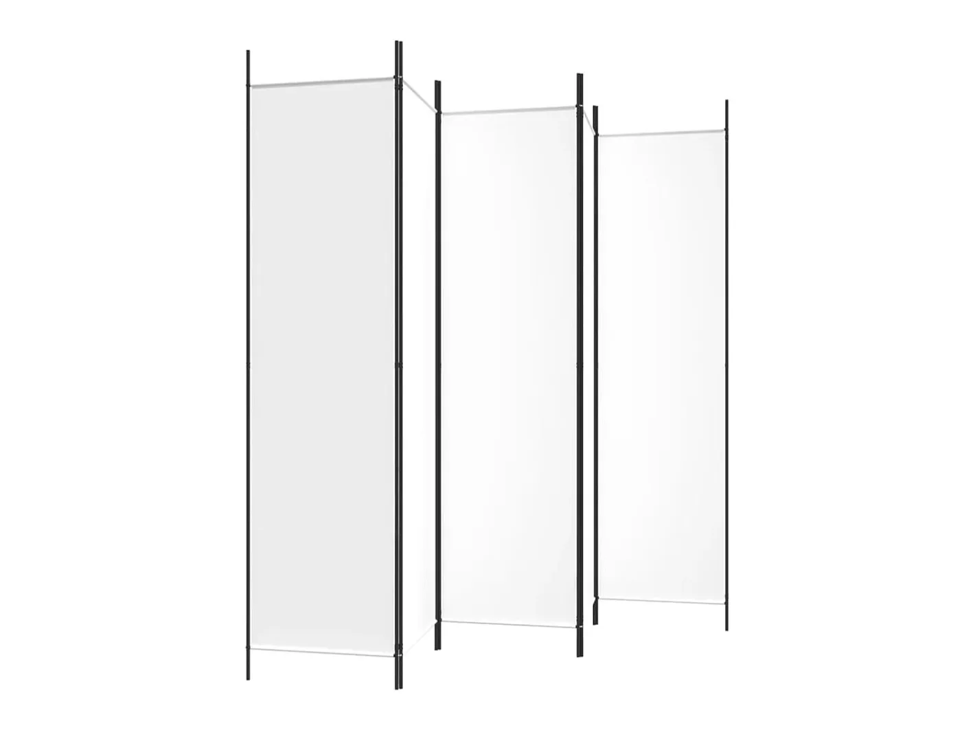 Mampara divisoria de 5 paneles Tela Blanca 250x200 cm Blanco Discount