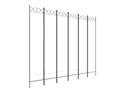 Mampara divisoria de 6 paneles Tela Blanca 240x200 cm Blanco Clearance