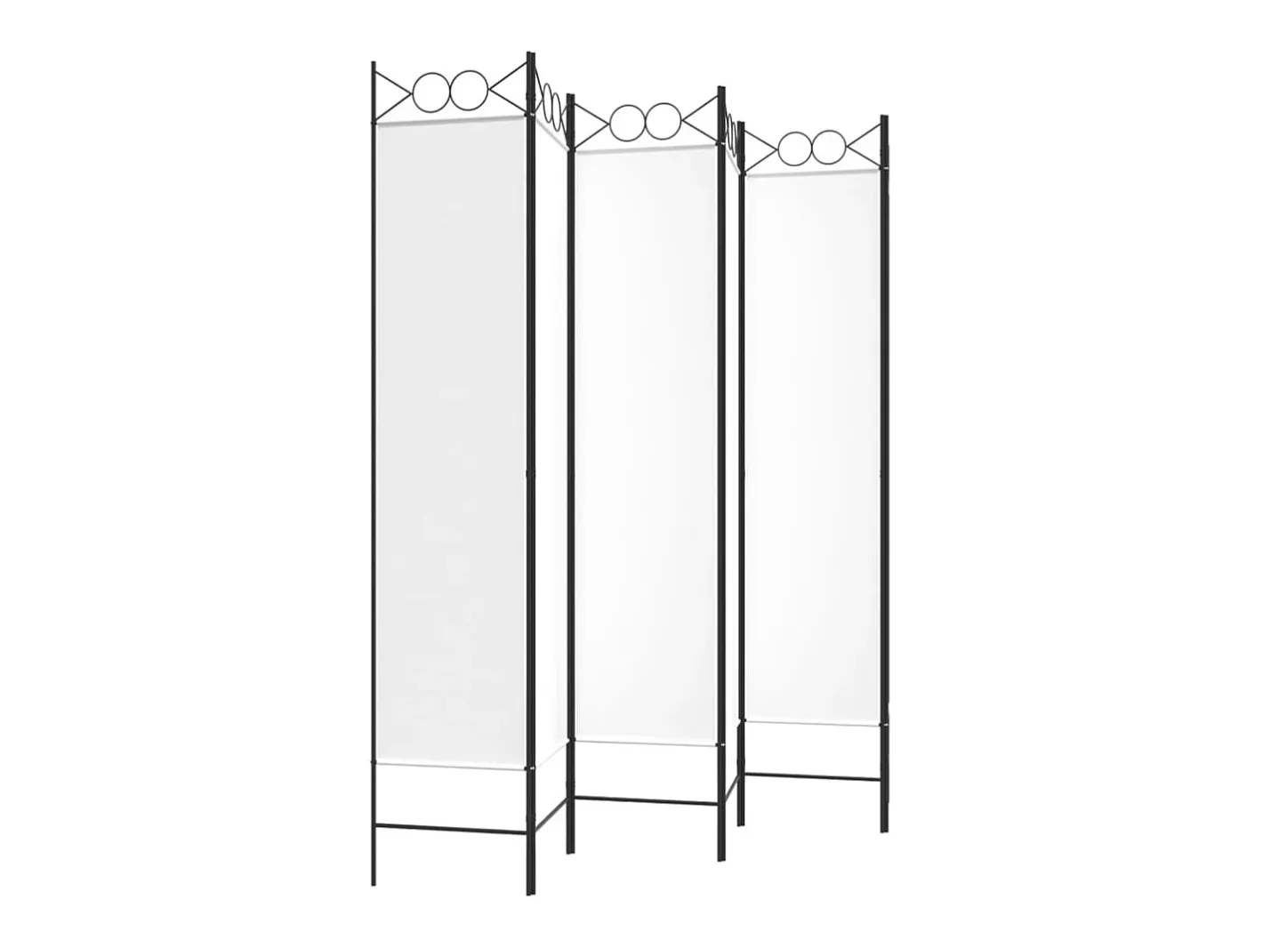Mampara divisoria de 6 paneles Tela Blanca 240x200 cm Blanco Clearance