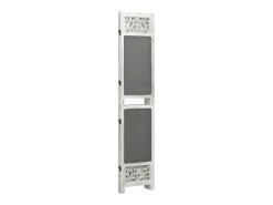Mampara divisoria de 3 paneles 105x165 cm Tela Gris Best