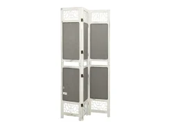 Mampara divisoria de 3 paneles 105x165 cm Tela Gris Best