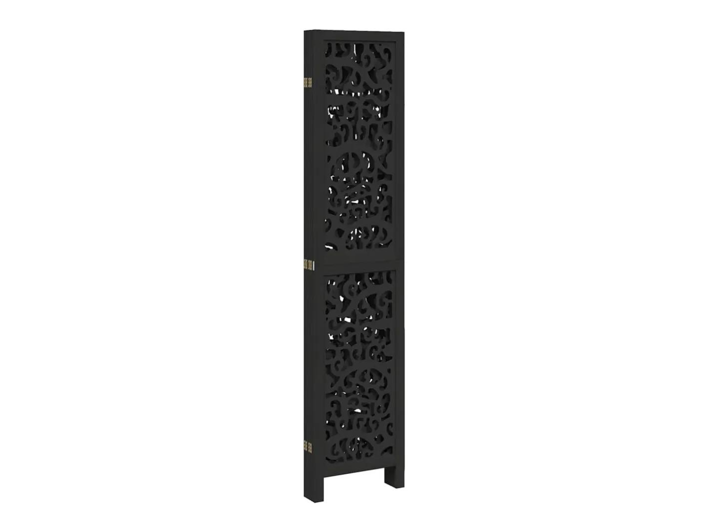 Online Mampara divisoria de 5 paneles en madera maciza de paulownia negra Negro