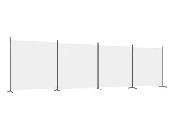 Mampara divisoria de 4 paneles 698x180 cm Tela Blanco Outlet