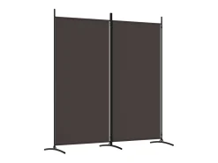 Mampara divisoria de 2 paneles Marrón 175x180 cm Tela Marru00f3n Best