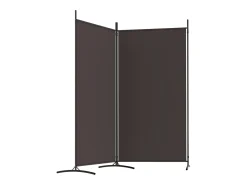 Mampara divisoria de 2 paneles Marrón 175x180 cm Tela Marru00f3n Best
