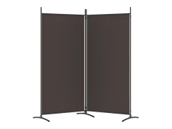 Mampara divisoria de 2 paneles Marrón 175x180 cm Tela Marru00f3n Best