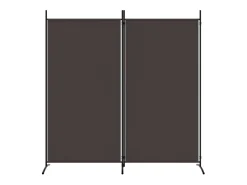 Mampara divisoria de 2 paneles Marrón 175x180 cm Tela Marru00f3n Best