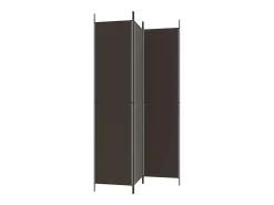 Hot Mampara divisoria de 3 paneles Marrón 150x220 cm Tela Marru00f3n