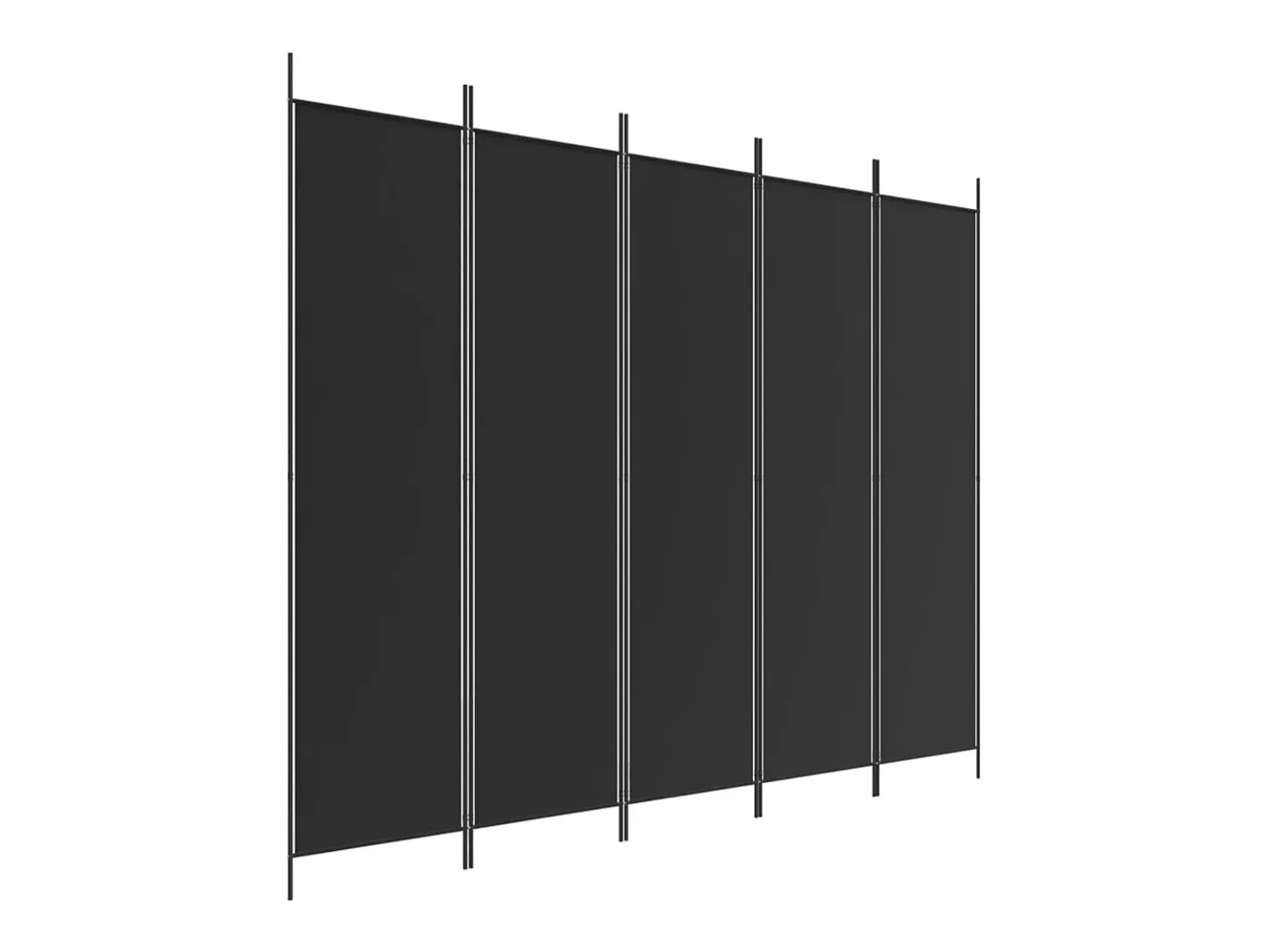 Mampara divisoria de 5 paneles Tela Negra 250x200 cm Negro Hot