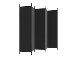 Mampara divisoria de 5 paneles Tela Negra 250x200 cm Negro Hot