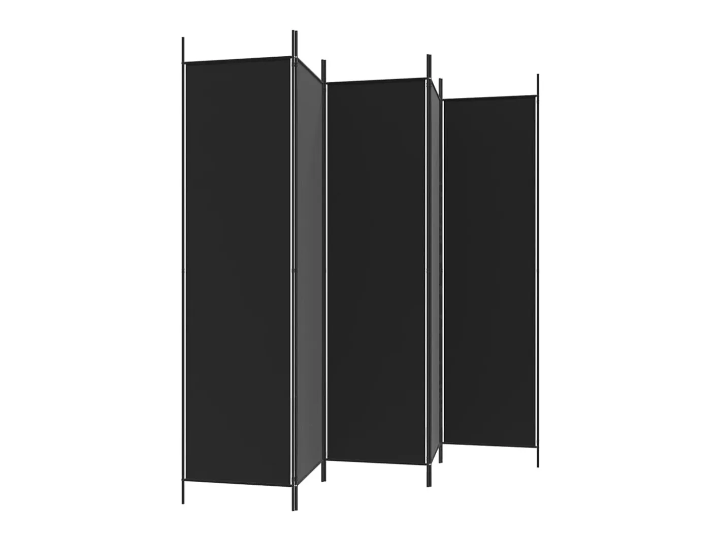 Mampara divisoria de 5 paneles Tela Negra 250x200 cm Negro Hot