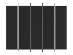 Mampara divisoria de 5 paneles Tela Negra 250x200 cm Negro Hot