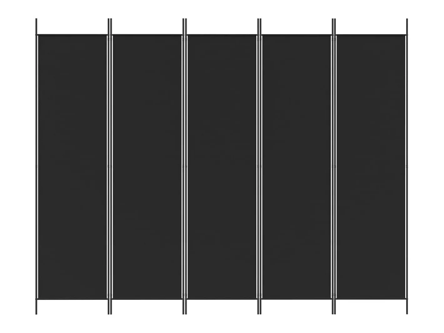 Mampara divisoria de 5 paneles Tela Negra 250x200 cm Negro Hot