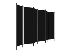 Biombo-Mampara divisoria de 6 paneles Negra 300x180 cm Negro