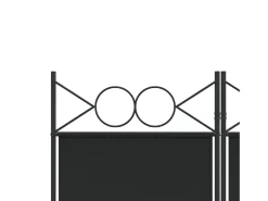 Biombo-Mampara divisoria de 6 paneles Tela Negra 240x200 cm Negro