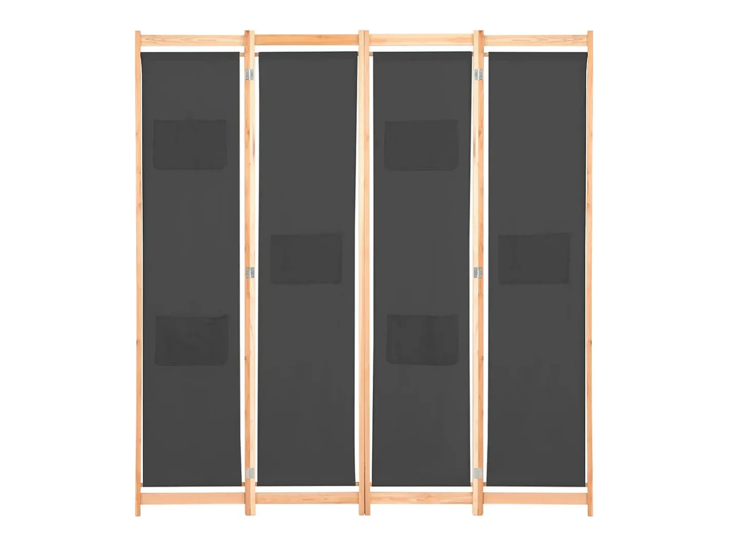 Discount Mampara divisoria de 4 paneles 160x170x4 cm Tela Gris