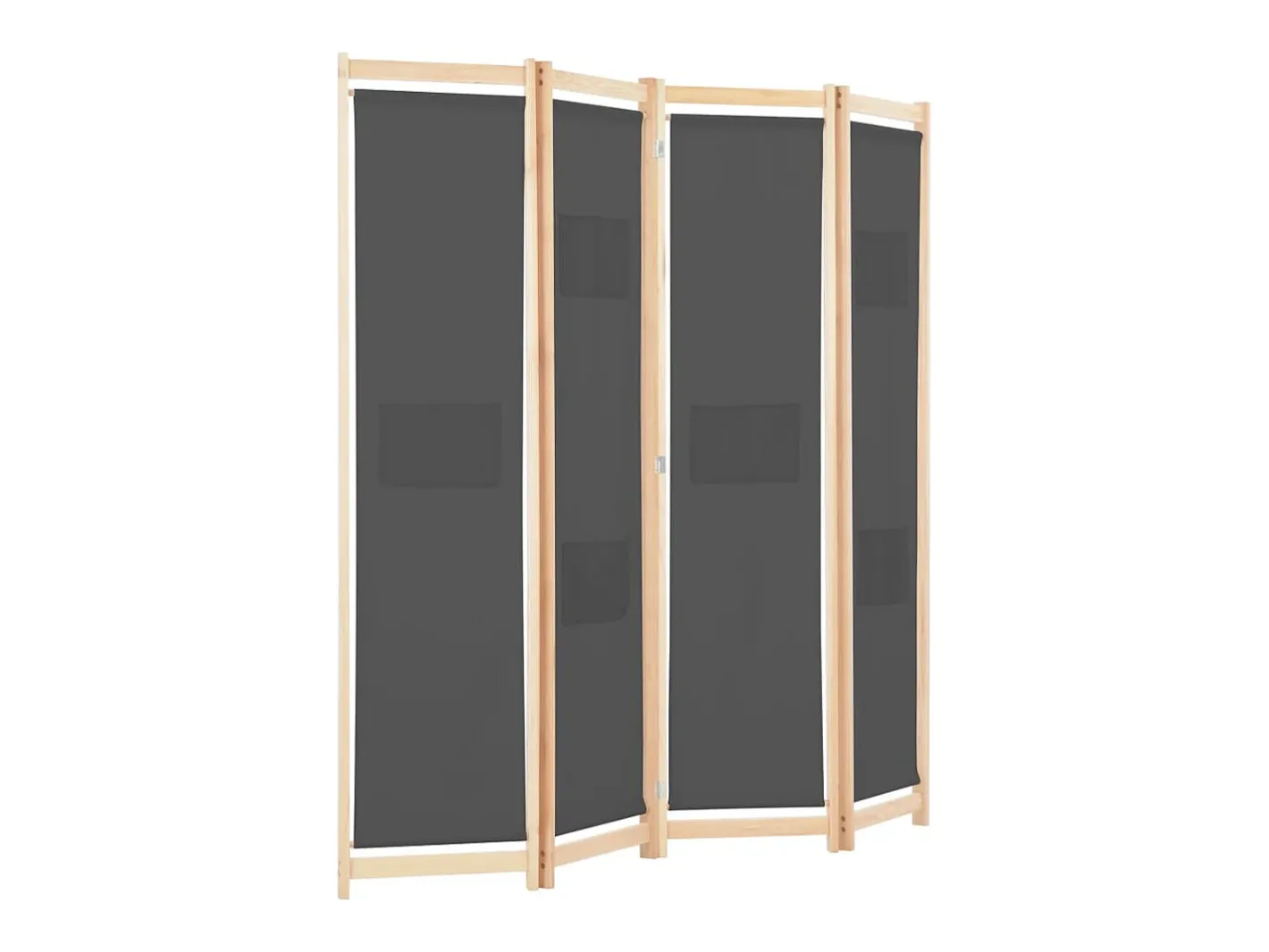 Discount Mampara divisoria de 4 paneles 160x170x4 cm Tela Gris