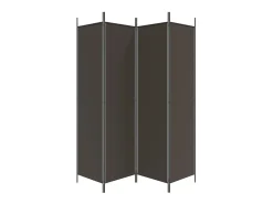 Mampara divisoria de 4 paneles Marrón 200x200 cm Tela Marru00f3n Hot